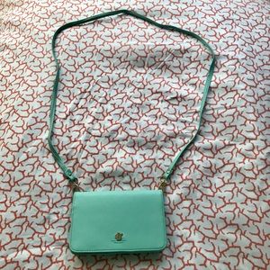 Aqua crossbody purse